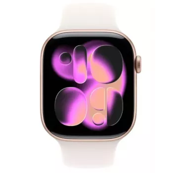 Apple Watch Series 11 GPS 46mm Koperta aluminiowa w kolorze Rose Gold z paskiem Light Blush Sport S/M