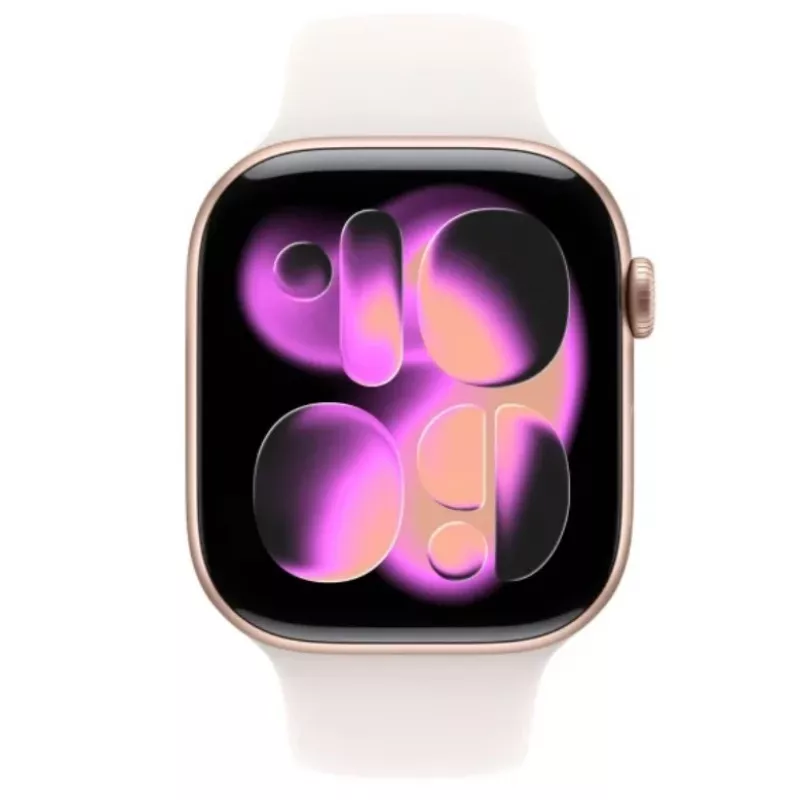 Apple Watch Series 11 GPS 46mm Koperta aluminiowa w kolorze Rose Gold z paskiem Light Blush Sport S/M