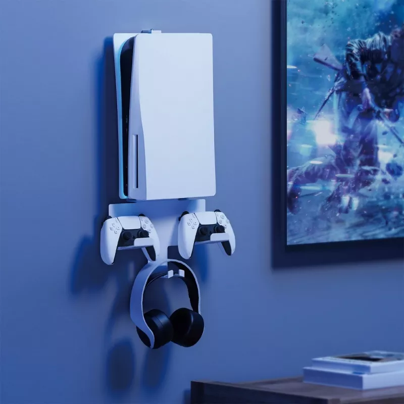Uchwyt ścienny MACLEAN RS181 do PlayStation 5 — oszczędzająca miejsce konstrukcja, łatwy montaż