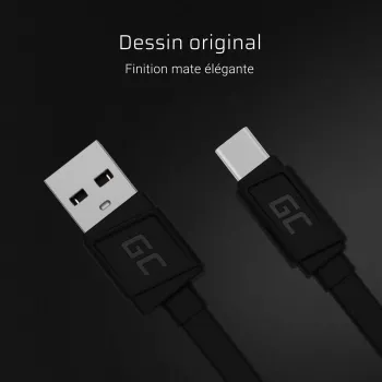 Kabel USB A – USB C zielony Cell KABGC03 — 0,25 m, czarny, 480 Mbit/s