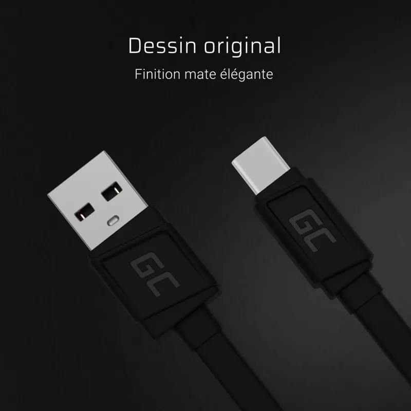 Kabel USB A – USB C zielony Cell KABGC03 — 0,25 m, czarny, 480 Mbit/s