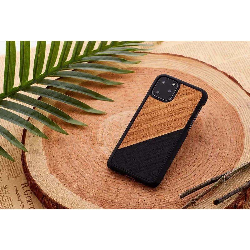 Etui na smartfona man and wood do iPhone 11 Pro Max — wykończenie western Czarny