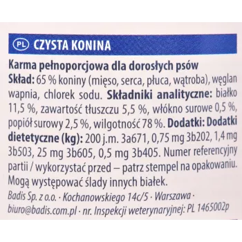 Mokra karma dla psa Animonda GranCarno Horse Adult 400 g — jednobiałkowa, wilgotność 78%, białko 11,5%