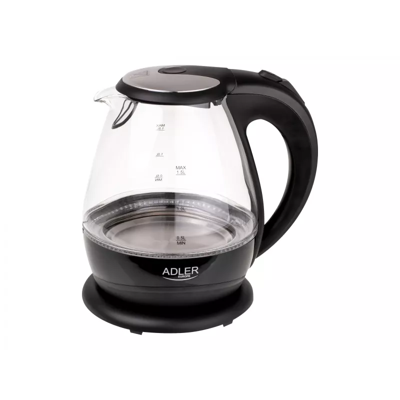 Czajnik Adler AD 1224 | 2000 W | 1,5 L | Szkło | Czarny