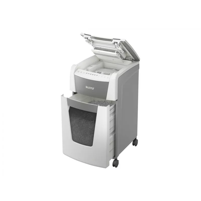 Leitz IQ Autofeed Office 300 Automatyczna niszczarka do papieru P4, cięcie poprzeczne, 22 cm, 4 x 30 mm, 60 l, 500 arkuszy, 55 dB