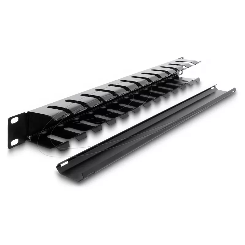 Patch panel DELOCK 67628 1U, czarny nylon, głębokość 483 mm, 70x44,5 mm