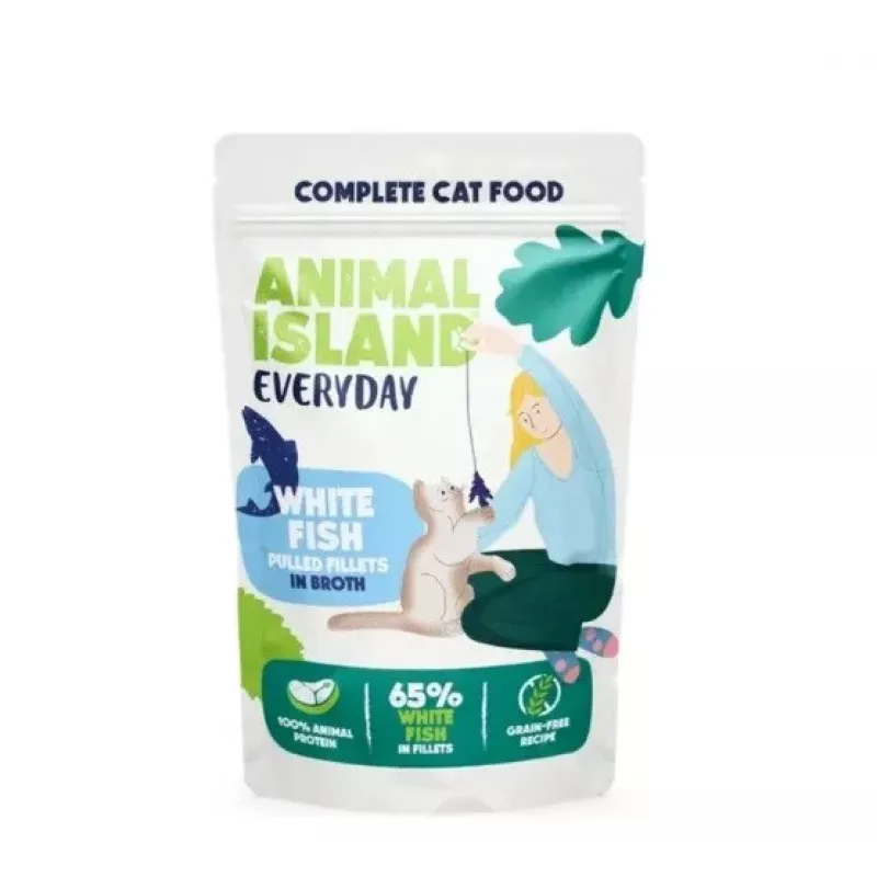 ANIMAL ISLAND karma dla kota biała ryba w bulionie monopak 40x85g