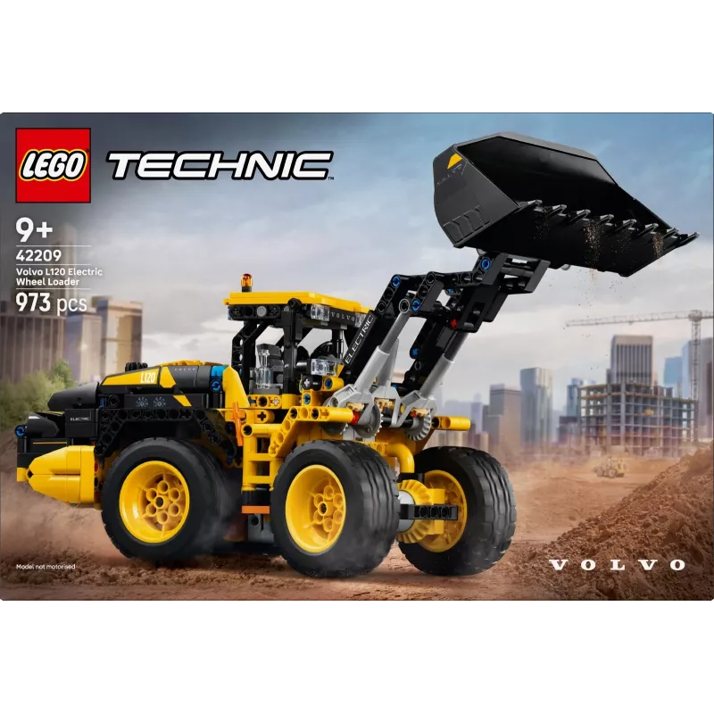Zabawka konstrukcyjna LEGO Technic Volvo L120 Electric Wheel Loader model 42209, 973 szt., dla wieku 9+, 140×110×350 mm