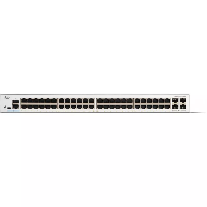 Cisco Catalyst 1300-48T-4X Managed Switch, 48 portów GE, 4x10GE SFP+, ograniczona ochrona na całe życie (C1300-48T-4X)