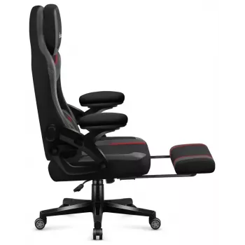 Fotel gamingowy huzaro Force 4.6 — ergonomiczne siedzisko z tkaniny, regulowana wysokość i pochylenie, podparcie lędźwiowe, maks. 130 kg, szerokość siedziska 41 cm