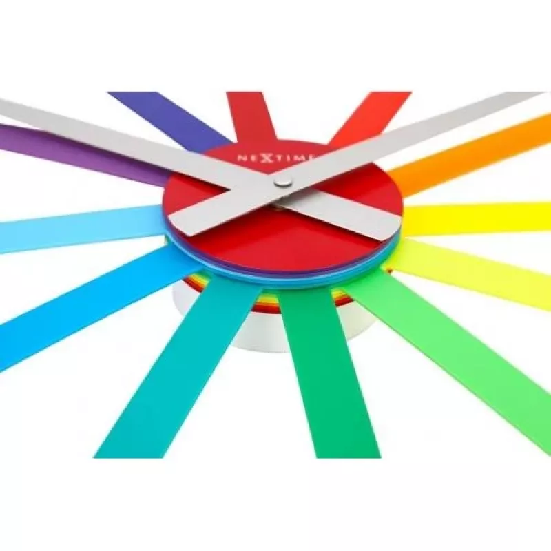 NeXtime klok 2995di Colour Guide, Ø 60 cm, ścienna, wielokolorowa