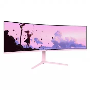 Zakrzywiony monitor Arozzi Nova 49” (124,5 cm) Dual QHD 5120×1440 LED VA 32:9 4 ms Różowy