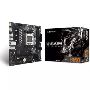 Płyta główna BIOSTAR B650MT Micro ATX, AMD B650, Socket AM5, DDR5, 2x DIMM, 96GB, 1x M.2, 4x SATA III, Gigabit LAN