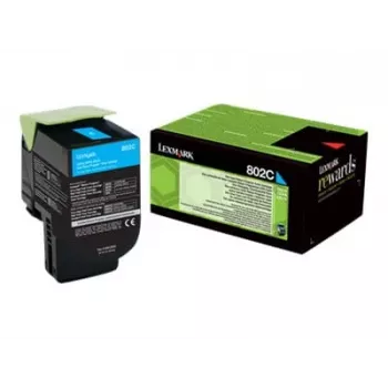 Lexmark 802C wkład z tonerem 1 szt. Oryginalny cyjan