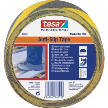 Taśma antypoślizgowa Tesa 60951 czarno-żółta 15 m x 50 mm, dobrze widoczny uchwyt bezpieczeństwa