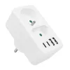 Rozdzielacz zasilania MACLEAN MCE249 F/W — 2x gniazda sieciowe (16A + 6A) i 4x USB (2x A, 2x C PD 20W)