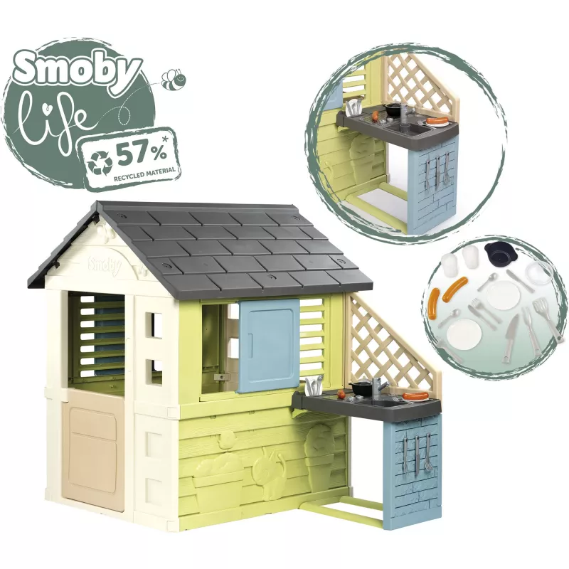 Stojący domek ogrodowy Smoby 810738 Simba-Dickie, zewnętrzny, 1 drzwi, wielokolorowy, dla dzieci od 2 lat