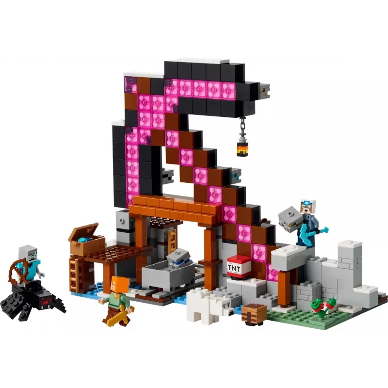 Zestaw konstrukcyjny LEGO Minecraft Kopalnia Kilof 21277 — 530 elementów, 3 minifigurki, wiek 8+