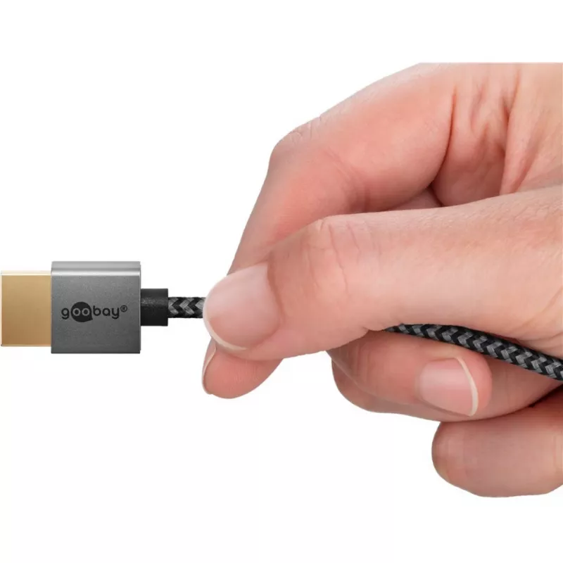 Plus Slim High-Speed-HDMI-Kabel mit Ethernet, 8K @ 60Hz grau, 2 Meter