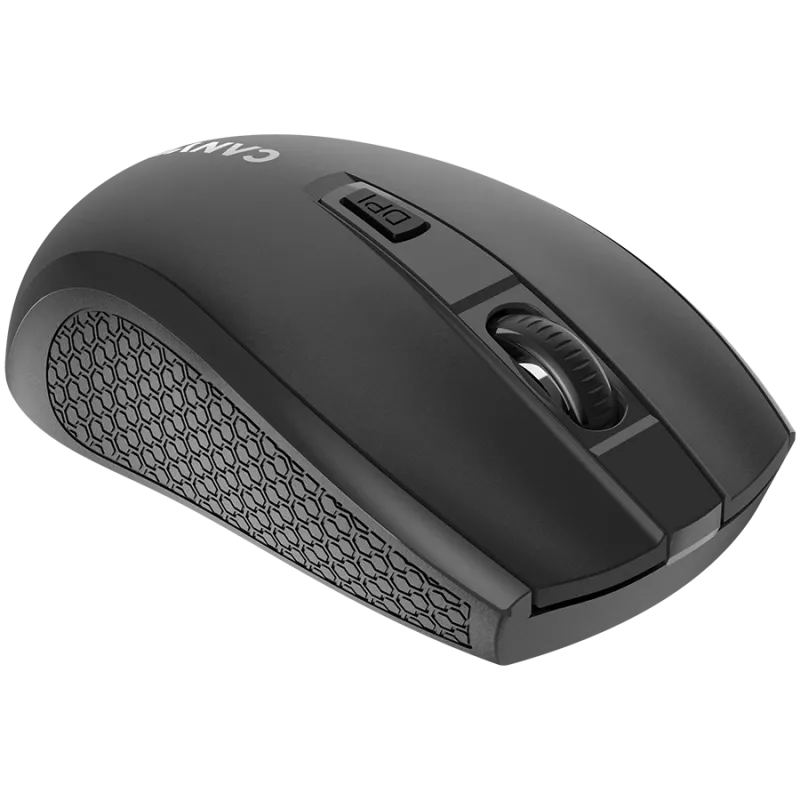 CANYON MW-7, 2.4Ghz wireless mysz, 6 buttons, DPI 800/1200/1600, with 1 AA bateria ,size 110*60*37mm,58g,Czarny