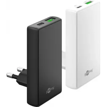 Goobay USB-C PD GaN Dual-Fast Charger 90° Flat 45 W Biała - 1x złącze (75720)