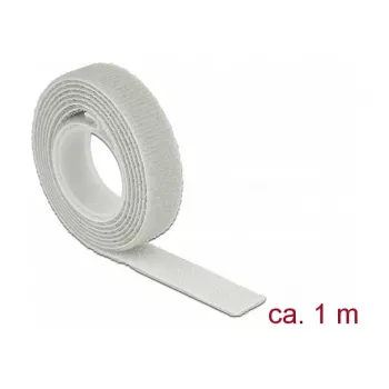Taśma z rzepem DELOCK 18274 — szary, 13 mm × 1 m, 1 szt.