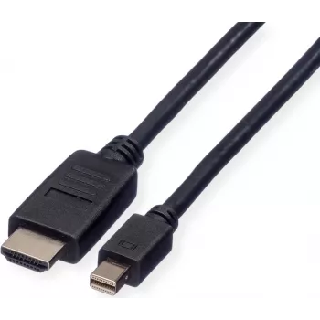 ROLINE Mini DisplayPort Kabel, Mini DP-HDTV, ST/ST, schwarz, 1,5 m