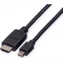 ROLINE Mini DisplayPort Kabel, Mini DP-HDTV, ST/ST, schwarz, 1,5 m