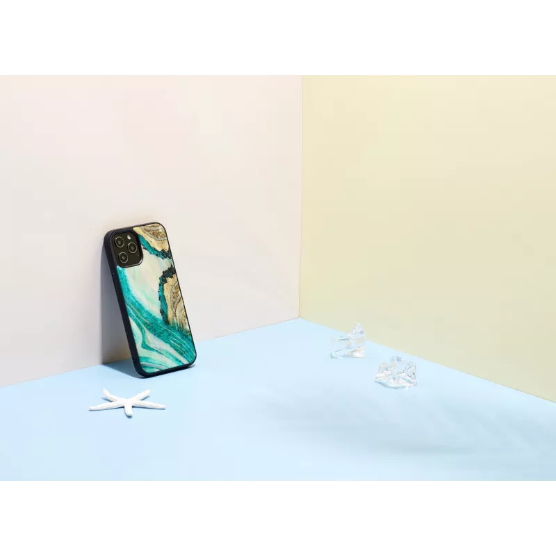 Etui ochronne iKins do Apple iPhone 12 Pro Max — wzór akwamarynowego agatu