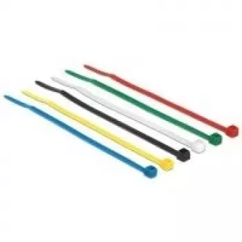 Opaski kablowe DeLOCK 18627 nylon czarny niebieski zielony czerwony przezroczysty żółty 100 szt. 100 mm 2,5 mm