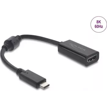 Adapter USB Type-C na HDMI DELOCK 8K 60 Hz HDR HDCP (DP Alt Mode) czarny