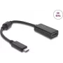 Adapter USB Type-C na HDMI DELOCK 8K 60 Hz HDR HDCP (DP Alt Mode) czarny