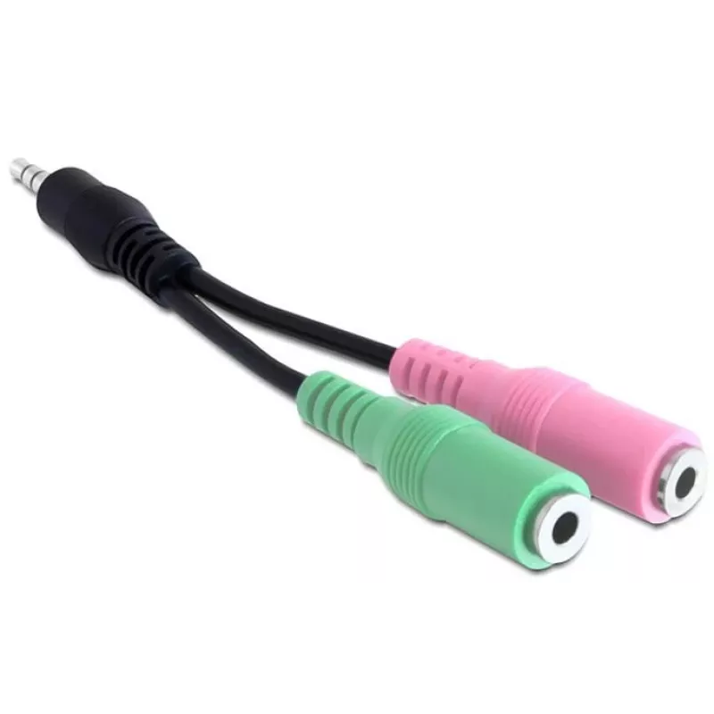 Delock Adapter audio - męski wtyk stereo mini jack na żeńskie gniazdo stereo mini jack