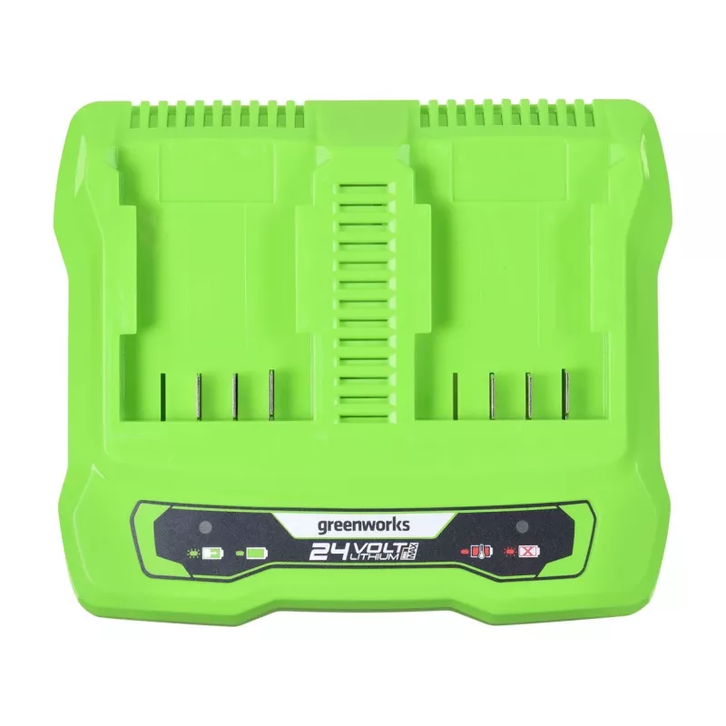 Ładowarka do akumulatorów GreenWorks G24X2UC2 dwuslotowa 24V Li‑Ion, 4A, 2 ogniwa, szybkie ładowanie