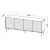 Komoda cama meble Cama 4D CORTINA — 2000×400×810 mm, czarna, płyta wiórowa