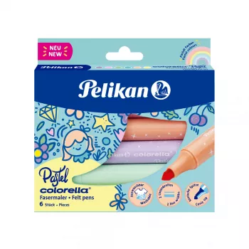 Pelikan Colorella pastel, 6 kolorów, Wielokolorowy, pastelowa, Okrągła końcówka, 1 mm, 3 mm, Wielokolorowy