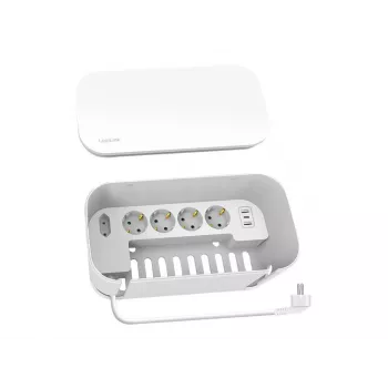 LogiLink Listwa zasilająca LPS281U 4 gniazda bezpieczne 2 USB-A 1 USB-C biała