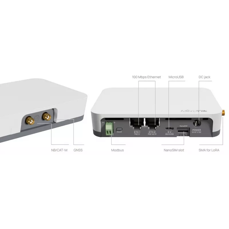 Brama sieciowa/kontroler MikroTik KNOT LR8G — Jednopasmowy 2,4 GHz, Ethernet 100 Mbit/s, QCA9531 650 MHz, RS-485, NanoSIM