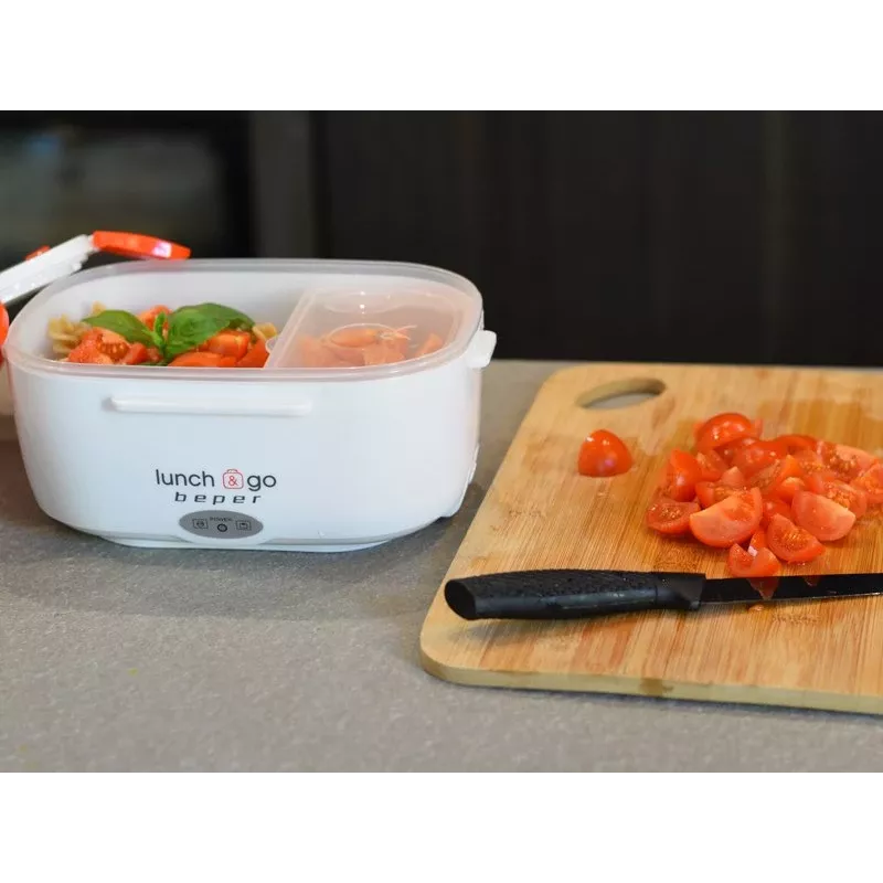 Elektryczny pojemnik na lunch Beper 90.920G - podgrzewacz do jedzenia 1 L, żółty