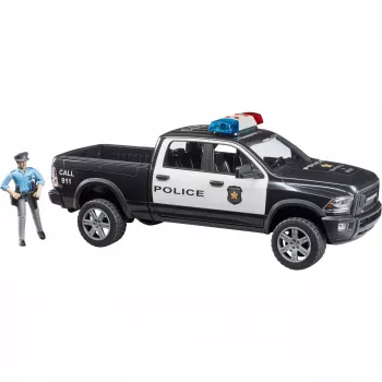 Zabawkowy radiowóz terenowy BRUDER RAM 2500 Police 02505 – model w skali, pojazd do zabawy