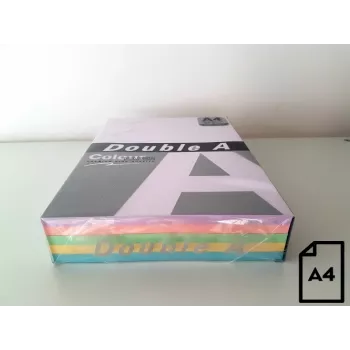 Kolorowy papier Double A, 80g, A4, 100 arkuszy, Rainbow 3, 5 kolorów