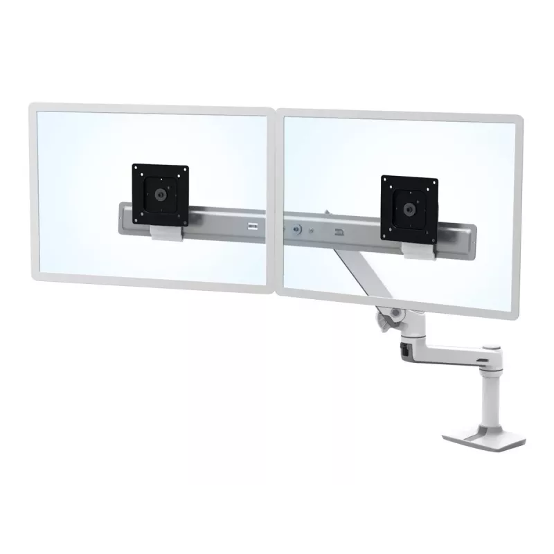 Uchwyt biurkowy Ergotron LX Series Dual Direct Arm 63,5 cm (25 cali) Biały
