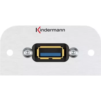 Kindermann Konnect 54 alu - Modulares Faceplate-Snap-In - USB Type A (7441000529)