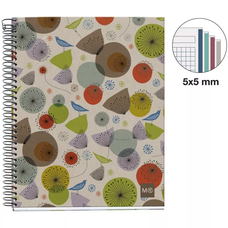 MIQUELRIUS College Notebook Eco Design 4 squaczerwony DIN A5 inner margin (A246399)
