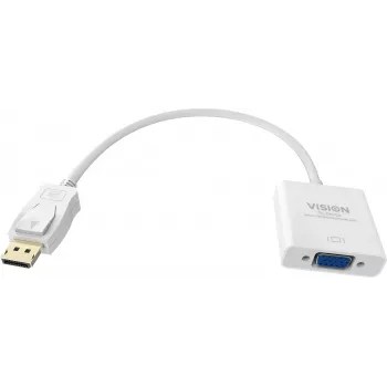 Adapter kabla wideo Vision TC-DPVGA 0,22 m VGA DisplayPort Biały