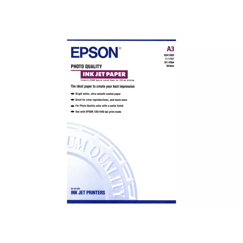 Epson Photo Quality Ink Jet Paper, DIN A3, 102g/m², 100 arkuszy