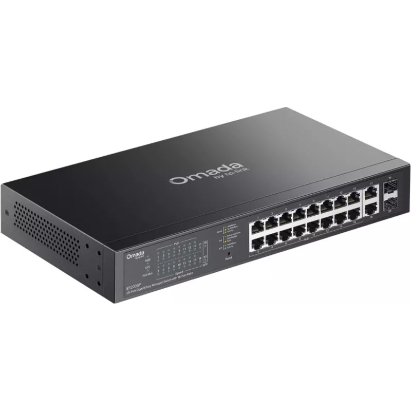 Przełącznik sieciowy TP-LINK OMADA ES220GP zarządzalny 18x Gigabit (10/100/1000) z obsługą PoE+