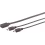 Kabel USB S/CONN 13-20022 USB 2.0 0,3 m USB C 2x Mini-USB B Czarny