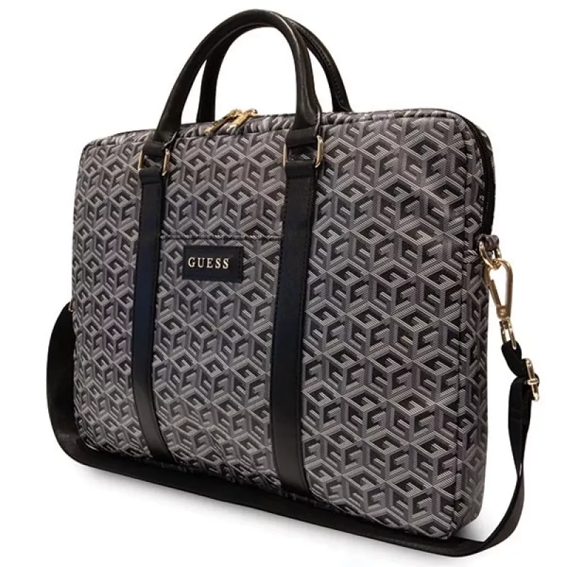 Torba Guess GCube Stripes na laptop 16 cali, czarna - GUCB15HGCFSEK