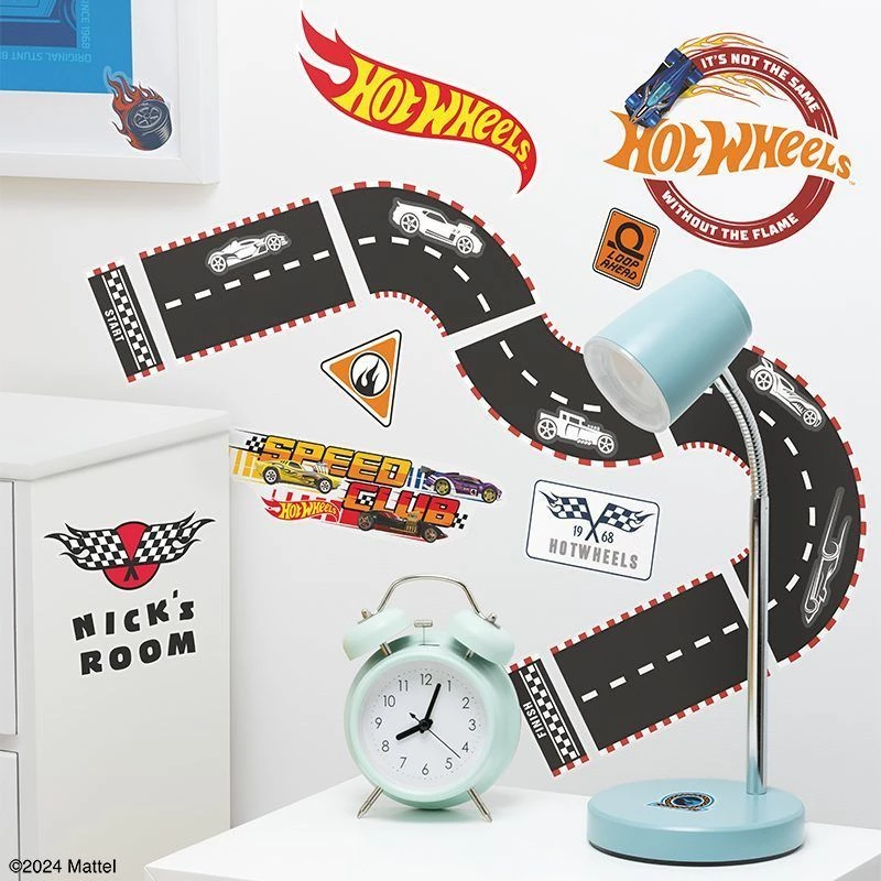 Naklejki ścienne Paladone Hot Wheels Personalizacja PP13745HW — dekoracyjne naklejki samoprzylepne do pokojów dziecięcych